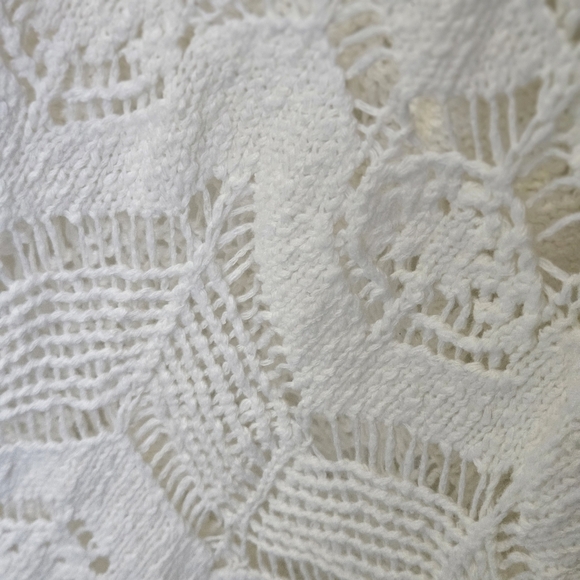 Torrid Women's Open Knit Crochet Cardigan White Sweater Top SZ Plus 1/2X Stretch - Picture 9 of 14